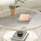 Round Tropical Single Coffee Table No Distressing Glass Coffee Table with 3 Legs Clearhalo 'Coffee & Accent Tables' 'Coffee Tables' 'coffee_tables' 'furn' 'furn_coffee_tables' 'Furniture' 'Living Room Furniture' 1200x1200_cc93b58f-365d-4d1e-a7b6-dca7e8dff75a