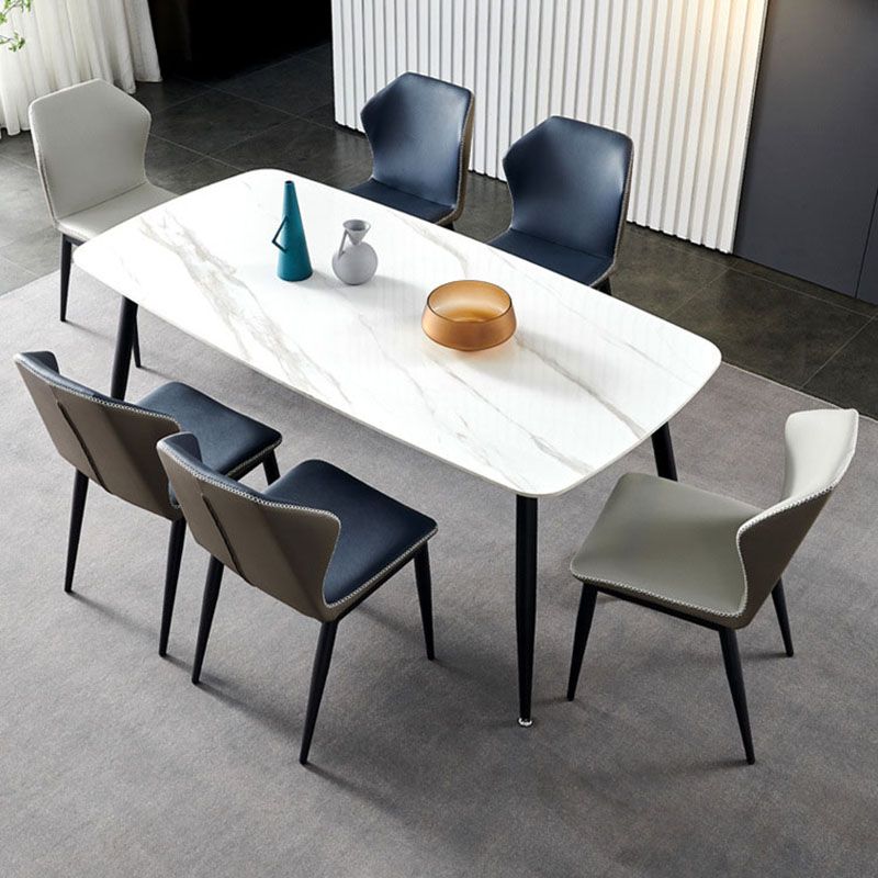 ホームフェイクレザーダイニングチェアのためのインダストリアルスタイルウィングバックアームレスチェア