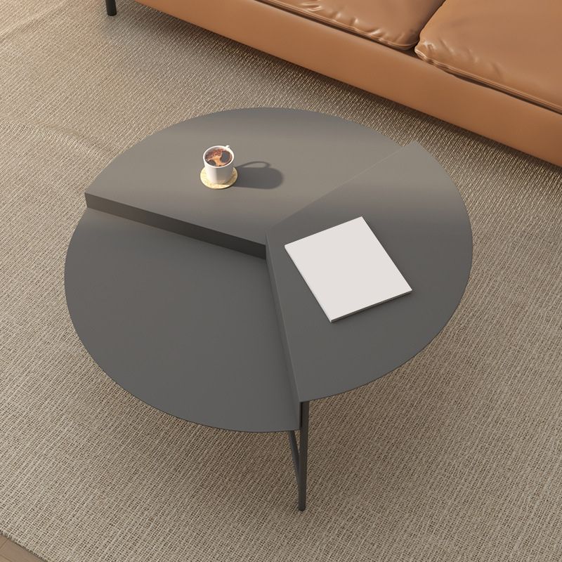 Mid-Century Modern Iron Cocktail Table with 3 Metal Legs and Round Top Clearhalo 'Coffee & Accent Tables' 'Coffee Tables' 'coffee_tables' 'furn' 'furn_coffee_tables' 'Furniture' 'Living Room Furniture' 1200x1200_cc957836-9f0c-4b29-98f1-a1e05b9e9ea9