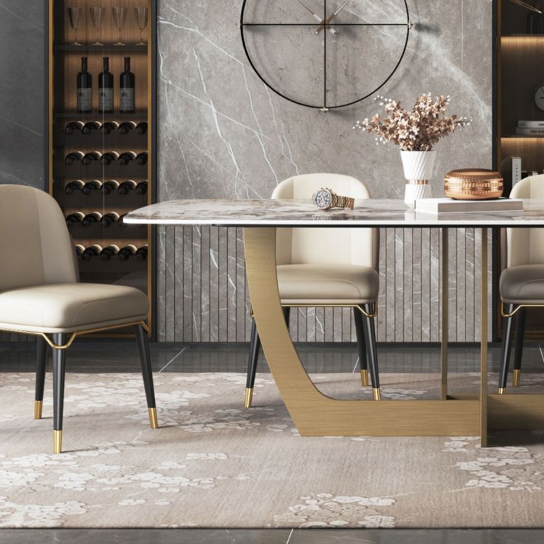 Metal Traditional Luxury Rectangle Table Sintered Stone Table for Dining Room and Kitchen Clearhalo ' dining_table' 'Dining Tables & Seating' 'Dining Tables' 'furn' 'furn_dining_table' 'Furniture' 'furniture_dining_table' 'Kitchen & Dining Furniture' 'kitchen&dining_furn' 'kitchen' 'kitchen_dining_table' 1200x1200_cc977f9a-7154-46ec-a9b7-96fd2a77ac24