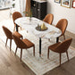 Minimalist Oval Sintered Stone Table Standard Dining Table for Kitchen Clearhalo ' dining_table' 'Dining Tables & Seating' 'Dining Tables' 'furn' 'furn_dining_table' 'Furniture' 'furniture_dining_table' 'Kitchen & Dining Furniture' 'kitchen&dining_furn' 'kitchen' 'kitchen_dining_table' 1200x1200_cc99a03e-a6a6-4b94-9930-6fb55b963951