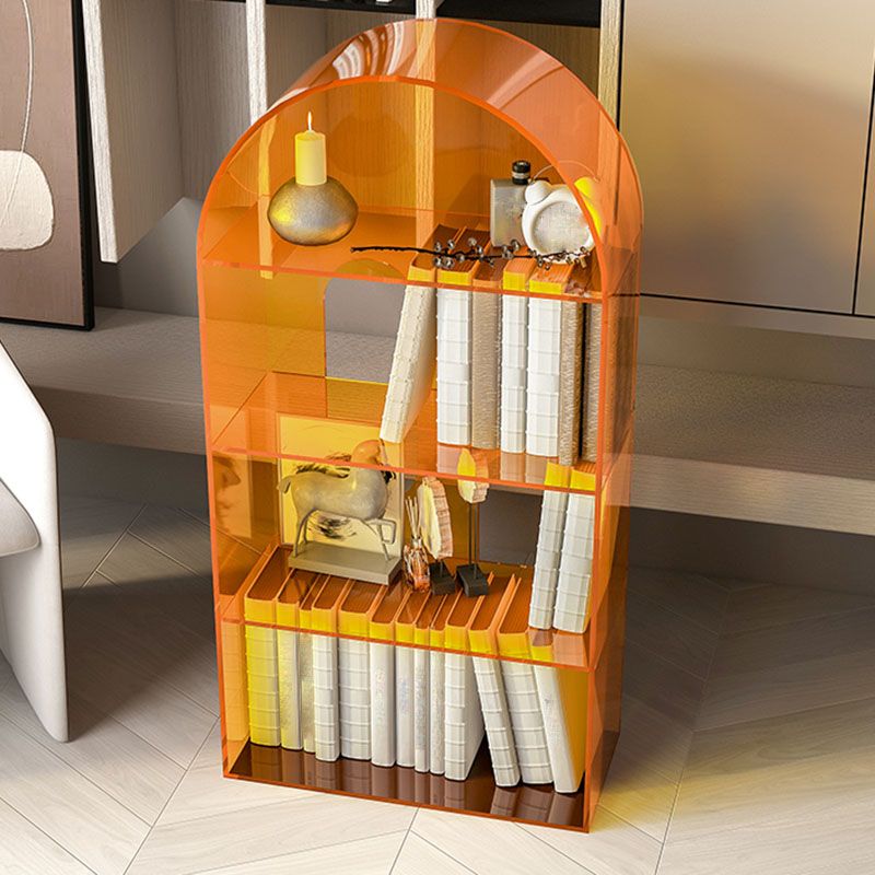 Contemporary Open Back Bookshelf Acrylic Shelf Bookcase with Shelves