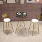Glam Style Gold Iron Bar Table Round Top Marble Indoor Bistro Table - 23.6"W x 41.3"H Clearhalo 'Bar Furniture' 'Bar Tables' 'bar_tables' 'furn' 'furn_bar_tables' 'Furniture' 'furniture_bar_tables' 'Kitchen & Dining Furniture' 'kitchen&dining_furn' 'kitchen' 1200x1200_cc9a119c-9187-4464-a72e-eb6962379063