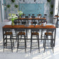 Brown Top Bar Dining Table Industrial Bar Table with Black Base