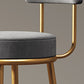 Glam Round Indoor Counter Chair Footrest Upholstered Low Back Dining Stool