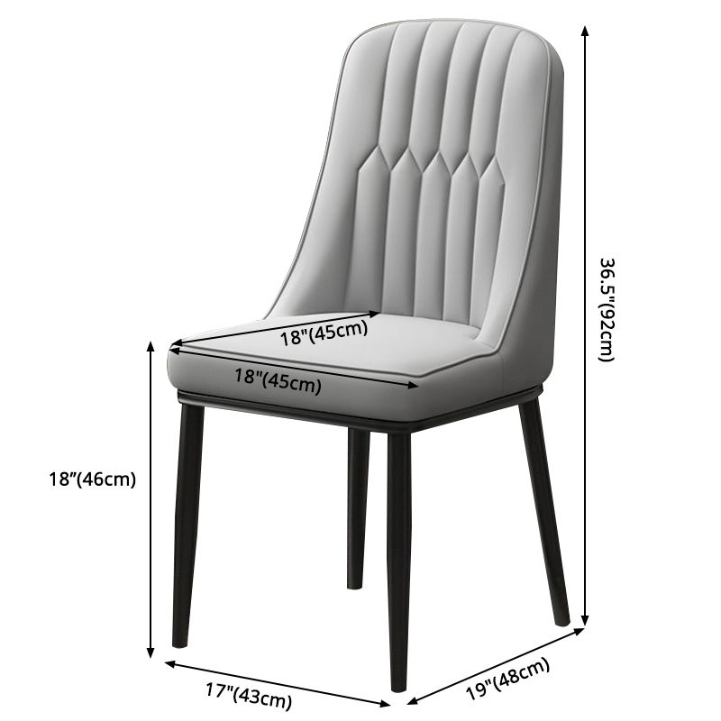 Scandinavian Style Metal Dining Chairs Dining Room Armless Parsons Chair Clearhalo ' kitchen&dining_furn' 'Dining Chairs' 'Dining Tables & Seating' 'dining_chair' 'furn' 'furn_dining_chair' 'Furniture' 'furniture_dining_chair' 'Kitchen & Dining Furniture' 'kitchen' 1200x1200_cc9d02c5-d9ef-4b61-9fc6-c88f4dcdc9d1