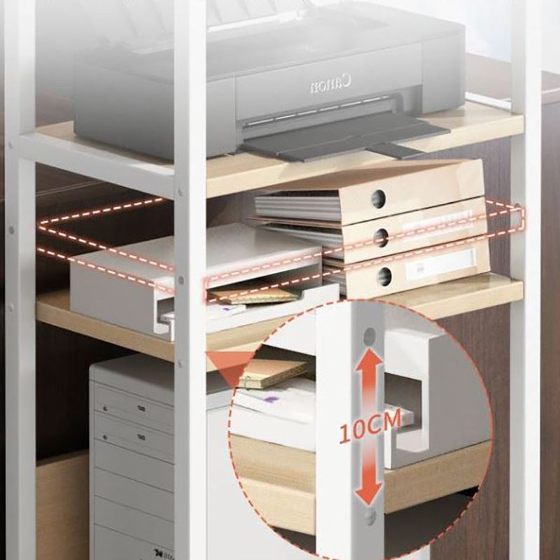 Modern Style Bookshelf Open Back Bookcase with Caster Wheels for Office Clearhalo 'Bookcases' 'furn' 'furn_bookcases' 'Furniture' 'Office Furniture' 1200x1200_cc9ecd10-ec99-4672-b18b-d9bd6cfafa73