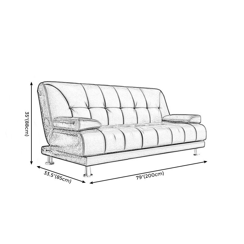 Biscuit Back Faux Leather Pillow Top Arm Sofa with Foldable and Stain Resistant Clearhalo 'furn' 'furn_sofas' 'Furniture' 'furniture_sofas' 'kitchen' 'kitchen_sofas' 'Living Room Furniture' 'Sofa' 'sofas' 1200x1200_cca1ad4c-9e92-47b1-9660-2acaa803ef46