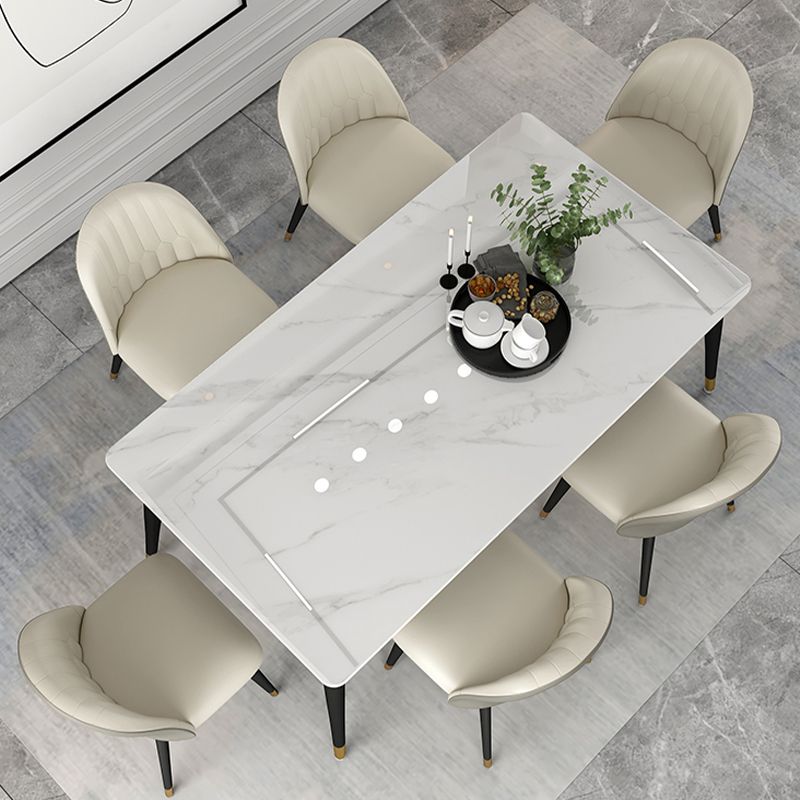 Modern 1/5/6/7 Pieces Dining Set Sintered Stone Dining Table Set with Leather Chairs Clearhalo 'Dining Room Sets' 'Dining Tables & Seating' 'dining_room_set' 'furn' 'furn_dining_room_set' 'Furniture' 'furniture_dining_room_set' 'Kitchen & Dining Furniture' 'kitchen&dining_furn' 'kitchen' 1200x1200_cca1efc9-dd1c-49ad-96a3-689b0a6bb4ed