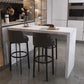 Glam Style Rechthoek Bartafel Witte Kleur Faux Marmeren Bar Eettafel