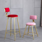Glam Armless Backrest Counter Stool Iron Milk Tea Shop Bar Stool with Velvet Cushion Clearhalo 'Bar Furniture' 'Bar Stools' 'bar_stools' 'furn' 'furn_bar_stools' 'furniture_bar_stools' 'Kitchen & Dining Furniture' 'kitchen&dining_furn' 'kitchen' 'kitchen_furn' Furniture' 1200x1200_cca4b0ff-56f7-4b61-a18b-5402697b2fb6