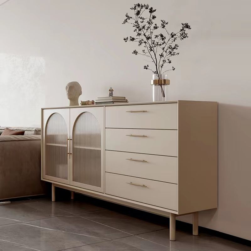 Buffet de buffet glamour 4 tiroirs et armoires de porte portes en verre buffet buffet buffet