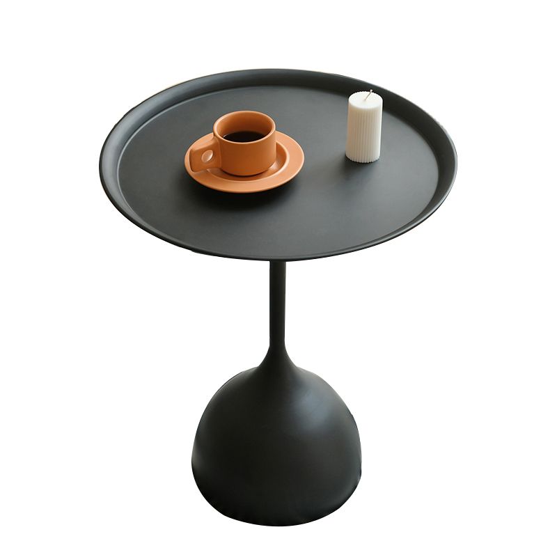 Mid-Century Metal Round Tray Top Side Table Pedestal End Table