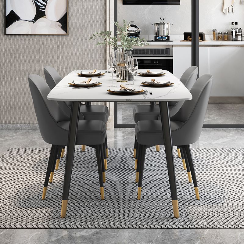 Sintered Stone Dining Table Modern 4 Legs Dining Table for Home Use Clearhalo ' dining_table' 'Dining Tables & Seating' 'Dining Tables' 'furn' 'furn_dining_table' 'Furniture' 'furniture_dining_table' 'Kitchen & Dining Furniture' 'kitchen&dining_furn' 'kitchen' 'kitchen_dining_table' 1200x1200_cca6b597-dc12-47bc-9017-0c35b3ea576b