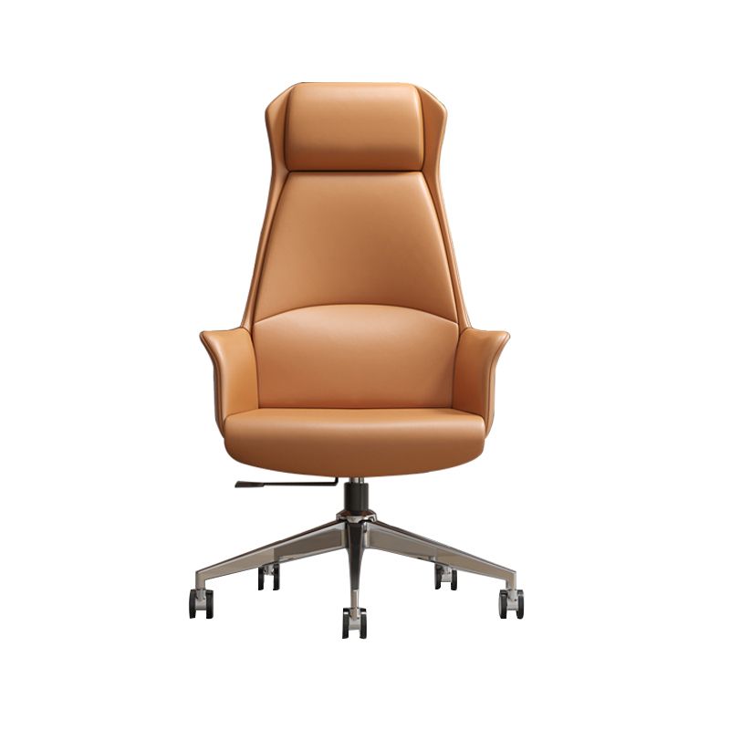 Faux Leather Arm Desk Chair Modern Swivel Working Chair with Wheels Clearhalo 'furn' 'furn_office_chair' 'Furniture' 'furniture_office_chair' 'Office Chairs' 'Office Furniture' 'office_chair' 1200x1200_cca7620c-9bd7-4b0c-be53-b8fbe2593c33