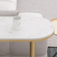 Faux Marble Bistro Bar Table Rectangle Metal Base Bar Table with Storage Clearhalo 'Bar Furniture' 'Bar Tables' 'bar_tables' 'furn' 'furn_bar_tables' 'Furniture' 'Kitchen & Dining Furniture' 1200x1200_cca7688e-675a-4481-9c66-c12ac24f60b9