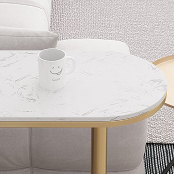 Faux Marble Bistro Bar Table Rectangle Metal Base Bar Table with Storage Clearhalo 'Bar Furniture' 'Bar Tables' 'bar_tables' 'furn' 'furn_bar_tables' 'Furniture' 'Kitchen & Dining Furniture' 1200x1200_cca7688e-675a-4481-9c66-c12ac24f60b9