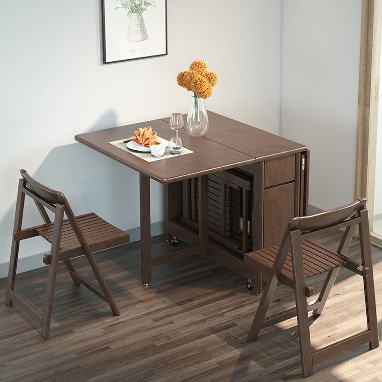 Mid-Century Modern Dining Table Brown Solid Wood Drop-Leaf Dining Table(only table) Clearhalo ' dining_table' 'Dining Tables & Seating' 'Dining Tables' 'furn' 'furn_dining_table' 'Furniture' 'furniture_dining_table' 'Kitchen & Dining Furniture' 'kitchen&dining_furn' 'kitchen' 'kitchen_dining_table' 1200x1200_cca983ed-0c6e-411a-ac03-f1420957aedc