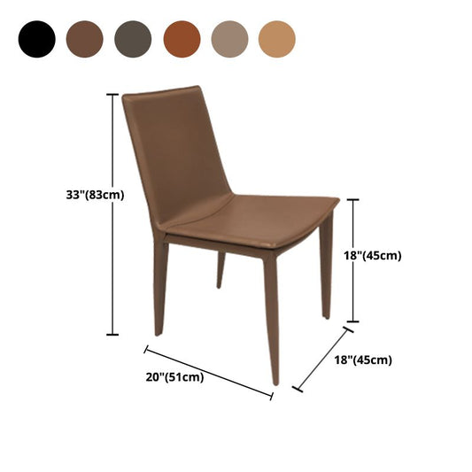 Glam Dining Room Side Chairs Leather Armless Dining Chairs for Home Clearhalo 'Dining Chairs' 'Dining Tables & Seating' 'dining_chair' 'furn' 'furn_dining_chair' 'Furniture' 'furniture_dining_chair' 'Kitchen & Dining Furniture' 1200x1200_ccaa2bc2-2233-45c7-9021-7b923939c934