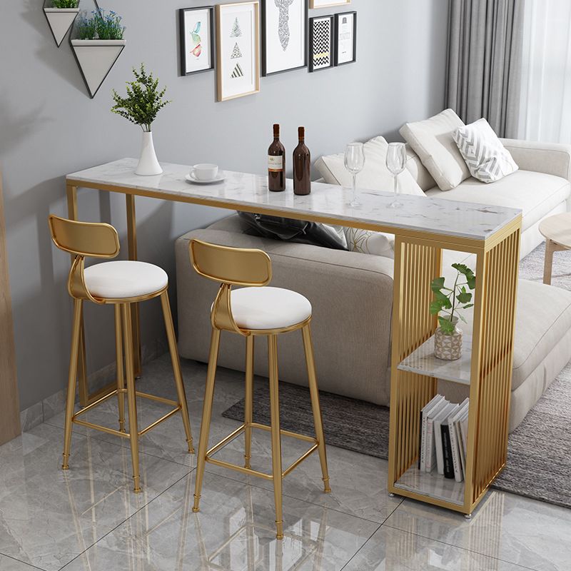 Contemporary Bar Dining Table Stone Rectangle Bar Table with Sled Base Clearhalo 'Bar Furniture' 'Bar Tables' 'bar_tables' 'furn' 'furn_bar_tables' 'Furniture' 'furniture_bar_tables' 'Kitchen & Dining Furniture' 1200x1200_ccaa9ea5-869d-4812-8c30-a6f91aac36dd