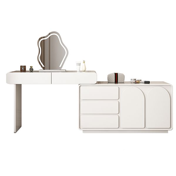 Lighted Mirror Wood White Modern Vanity Dressing Table with Drawers Clearhalo 'Bedroom Furniture' 'furn' 'furn_makeup_vanities' 'Furniture' 'Makeup Vanities' 'makeup_vanities' 1200x1200_ccabbac2-4a4d-4faa-86aa-1a62e3bc16f2