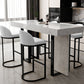 Modern Bar Table Set 1/2/5 Pcs Faux Marble Rectangular Bar Set for Indoor Clearhalo 'Bar Furniture' 'furn' 'furn_home_bar_bar_sets' 'Furniture' 'Home Bars & Bar Sets' 'home_bar_bar_sets' 'Kitchen & Dining Furniture' 1200x1200_ccac2043-8a56-4cb0-8b43-a5c4e2faca86