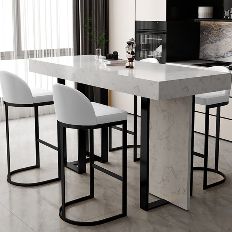 Modern Bar Table Set 1/2/5 Pcs Faux Marble Rectangular Bar Set for Indoor Clearhalo 'Bar Furniture' 'furn' 'furn_home_bar_bar_sets' 'Furniture' 'Home Bars & Bar Sets' 'home_bar_bar_sets' 'Kitchen & Dining Furniture' 1200x1200_ccac2043-8a56-4cb0-8b43-a5c4e2faca86