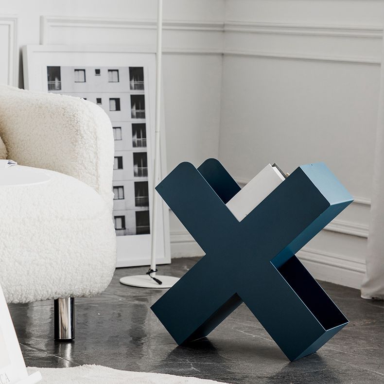 Mid-Century X-base End Table Metal Geometric Side End Snack Table