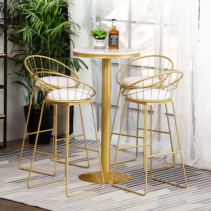 Glam 1/2/3/4/5 Pieces Round Bar Table Set Fixed Table Counter Set for Dining Room Clearhalo 'Bar Furniture' 'furn' 'furn_home_bar_bar_sets' 'Furniture' 'Home Bars & Bar Sets' 'home_bar_bar_sets' 'Kitchen & Dining Furniture' 1200x1200_ccad70bd-486f-4492-8803-ebc72090f37f