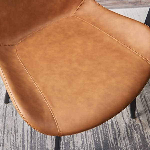 Contemporary Restaurant Leather Side Chair Solid Back Dining Chair Clearhalo ' kitchen&dining_furn' 'Dining Chairs' 'Dining Tables & Seating' 'dining_chair' 'furn' 'furn_dining_chair' 'Furniture' 'furniture_dining_chair' 'Kitchen & Dining Furniture' 'kitchen' 1200x1200_ccae104c-c1b0-47db-8d10-994f76d7f4cc