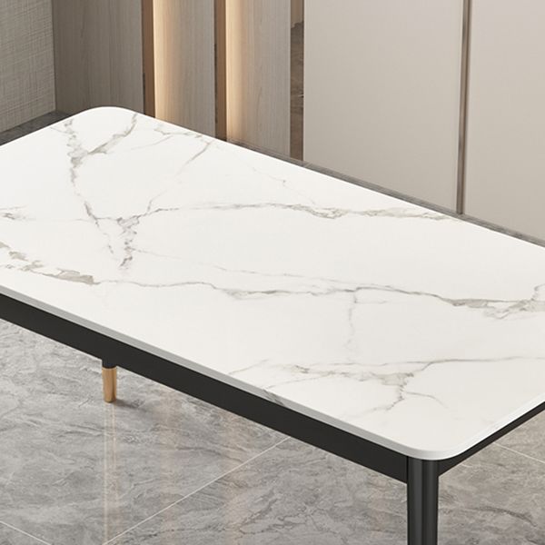 Tavolo da pranzo standard di rettangolo di rettangolo in stile moderno con 4 gambe