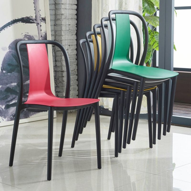 Modern Style Stackable Plastic Chair Slat Back Stacking Side Chair (Set of 2/4) Clearhalo 'Dining Chairs' 'Dining Tables & Seating' 'dining_chair' 'Furniture' 'furniture_dining_chair' 'Kitchen & Dining Furniture' 1200x1200_ccaff85c-803e-4b23-8970-301c3cefa5bb