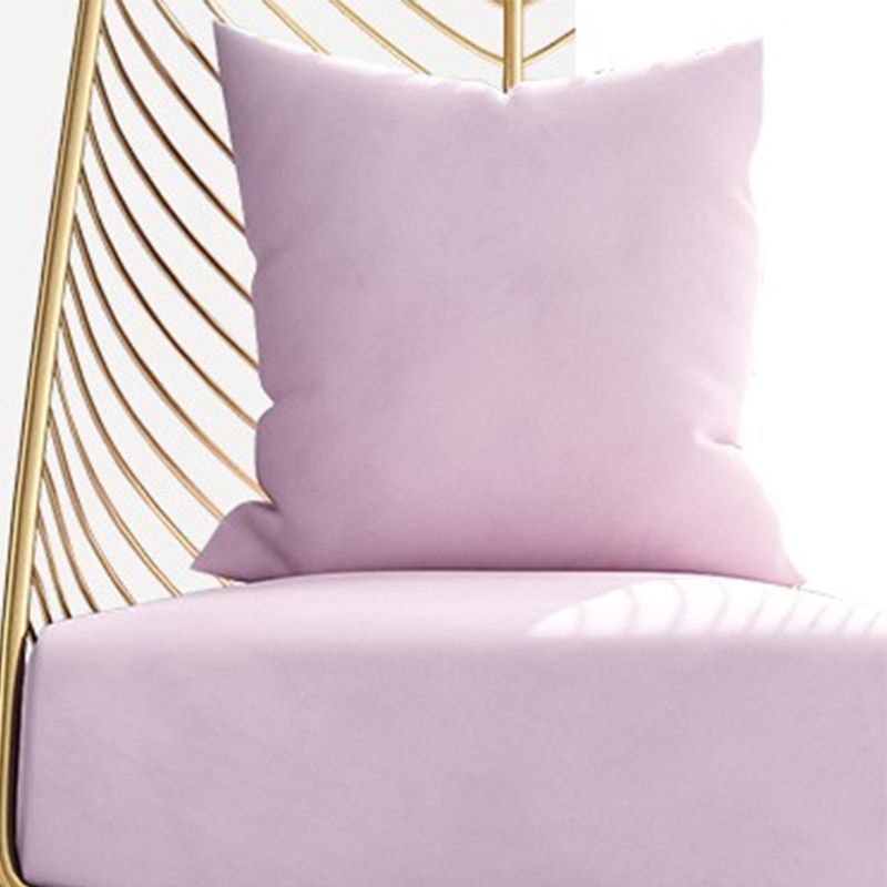 Glam Style Armless Gold Metal Chair with Parsons Chair Pillow