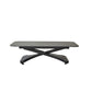 17.7"H Modern Adjustable Metal Cross Base Slate Square Coffee Table on Wheels Clearhalo 'Coffee & Accent Tables' 'Coffee Tables' 'coffee_tables' 'furn' 'furn_coffee_tables' 'Furniture' 'Living Room Furniture' 1200x1200_ccb1d12e-3e2b-44d0-9d67-22d927b685eb