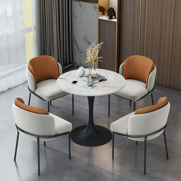 Modern Round Dining Table Sintered Stone Table with Tulip Base Clearhalo 'Dining Tables & Seating' 'Dining Tables' 'dining_table' 'furn' 'furn_dining_table' 'Furniture' 'Kitchen & Dining Furniture' 1200x1200_ccb1f15a-2a85-4773-bd6e-0b15dcd48860