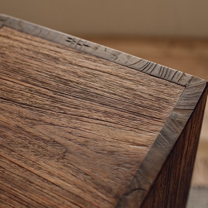 Rectangular Side Table Wooden Modern Tree Stump End Table for Bedroom