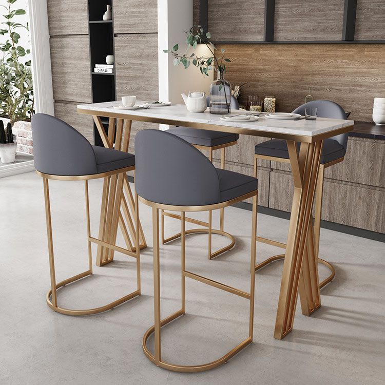 Luxurious Rectangular Pub Table Set 1/2/5 Pieces Artificial Marble Counter Table Set Clearhalo 'Bar Furniture' 'furn' 'furn_home_bar_bar_sets' 'Furniture' 'Home Bars & Bar Sets' 'home_bar_bar_sets' 'Kitchen & Dining Furniture' 1200x1200_ccb50cd2-1406-4be3-a394-2ef7630d9945
