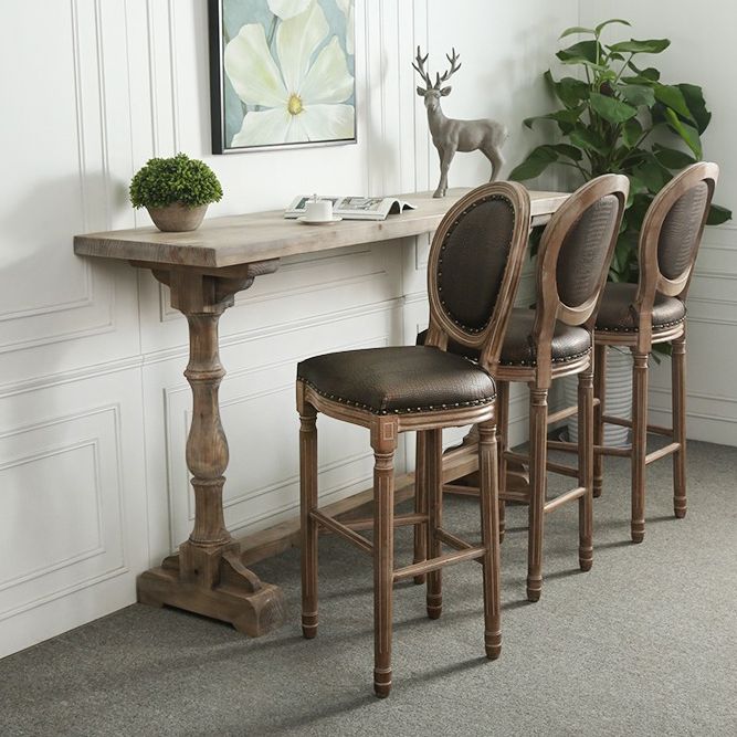 Modern Wood Counter Table with Rectangle Table Top Trestle Table - 41.3" H Clearhalo 'Bar Furniture' 'Bar Tables' 'bar_tables' 'furn' 'furn_bar_tables' 'Furniture' 'furniture_bar_tables' 'Kitchen & Dining Furniture' 1200x1200_ccb6b0d8-0438-4b69-b59f-3da3c2fd69e6