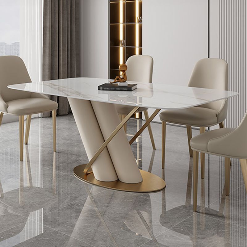Traditional Luxury Rectangle Dining Table Stone Dinner Table with Pedestal Base Clearhalo ' dining_table' 'Dining Tables & Seating' 'Dining Tables' 'furn' 'furn_dining_table' 'Furniture' 'furniture_dining_table' 'Kitchen & Dining Furniture' 'kitchen&dining_furn' 'kitchen' 'kitchen_dining_table' 1200x1200_ccb8a7f3-ac22-4915-a7df-ca5eaf5577f0