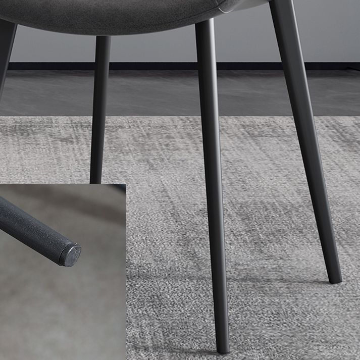 Contemporary Style Leather Dining Chairs Solid Back Armless Dining Chairs (Set of 2) Clearhalo ' kitchen&dining_furn' 'Dining Chairs' 'Dining Tables & Seating' 'dining_chair' 'furn' 'furn_dining_chair' 'Furniture' 'furniture_dining_chair' 'Kitchen & Dining Furniture' 'kitchen' 1200x1200_ccb96bf9-0311-4d92-a4de-cdabb812753f