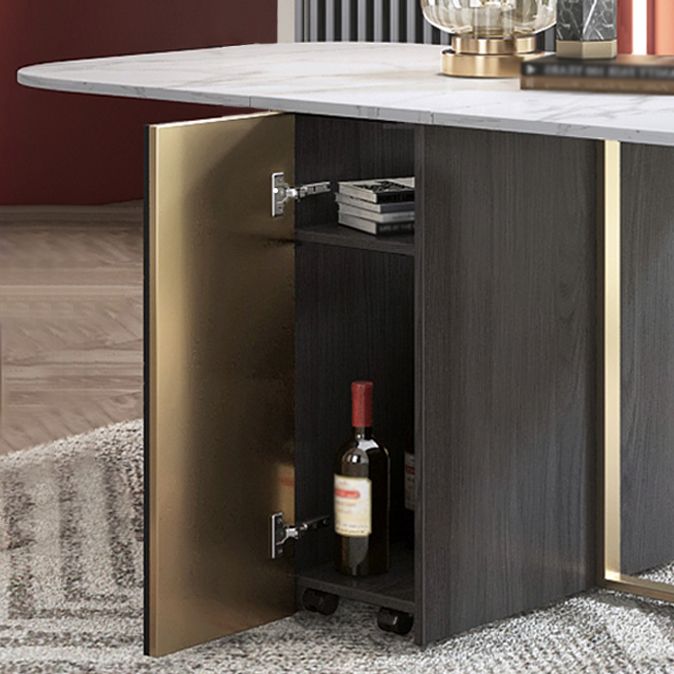 Modern Style Rectangle Dining Table Drop-Leaf 62" Table with Metal Base for Home Use Clearhalo ' dining_table' 'Dining Tables & Seating' 'Dining Tables' 'furn' 'furn_dining_table' 'Furniture' 'furniture_dining_table' 'Kitchen & Dining Furniture' 'kitchen&dining_furn' 'kitchen' 'kitchen_dining_table' 1200x1200_ccbb2cd1-57b6-4a83-bc85-ce6a4a68f655