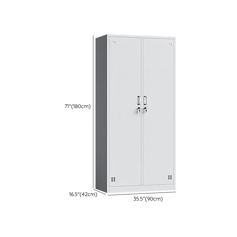 Metal Modern Hinged Door Cabinet Grey Storage Cabinet for Home Clearhalo 'Armoires & Wardrobes' 'armoires_wardrobes' 'Bedroom Furniture' 'furn' 'furn_armoires_wardrobes' 'Furniture' 1200x1200_ccbb8ea8-b606-46c0-af8d-3b5c36f54d21