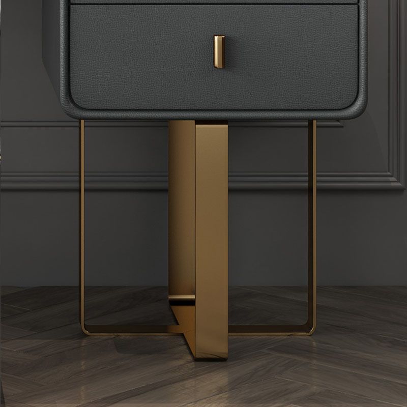 Zeitgenössisches Kunstleder und Holz 2-Draste Make-up Eitelkeitschalter