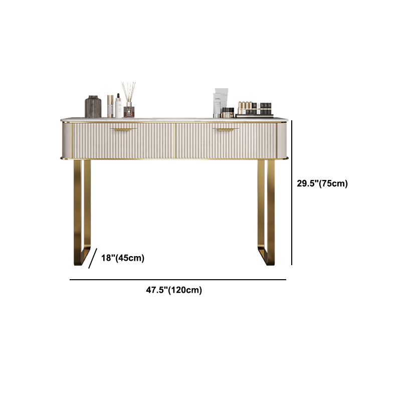 2/5-DRAWER-VALITY Make-up-Tisch-Set Metall-Schminktisch in Beige