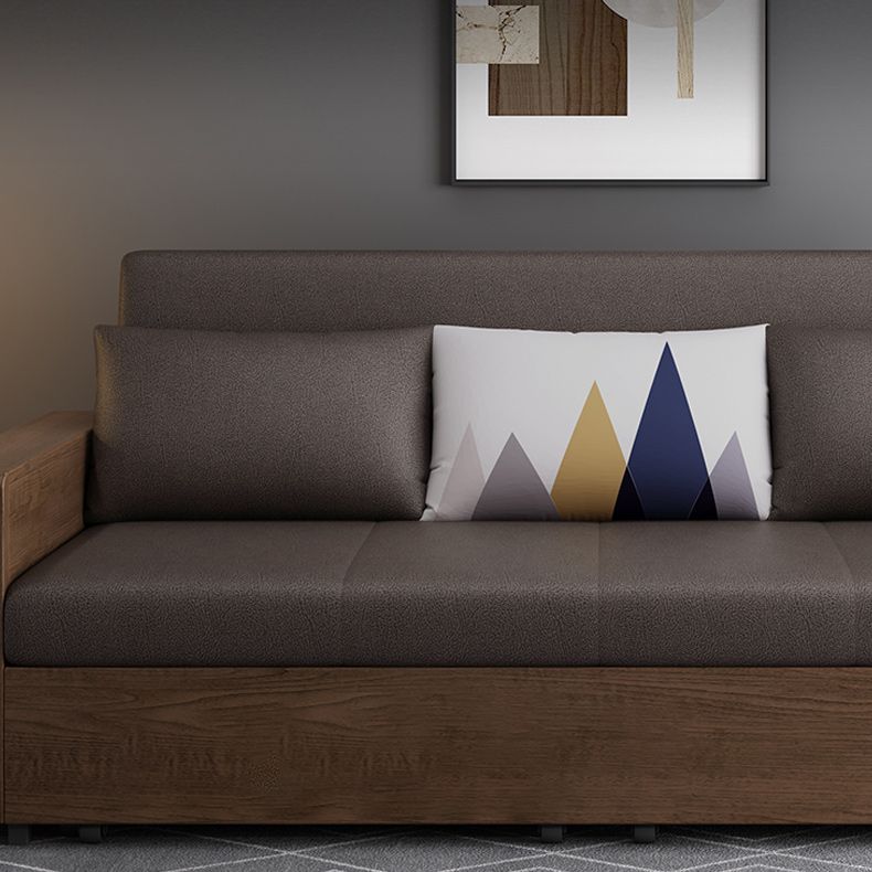 Divano in legno massiccio cuscino a braccio quadrato incluso divano convertibile