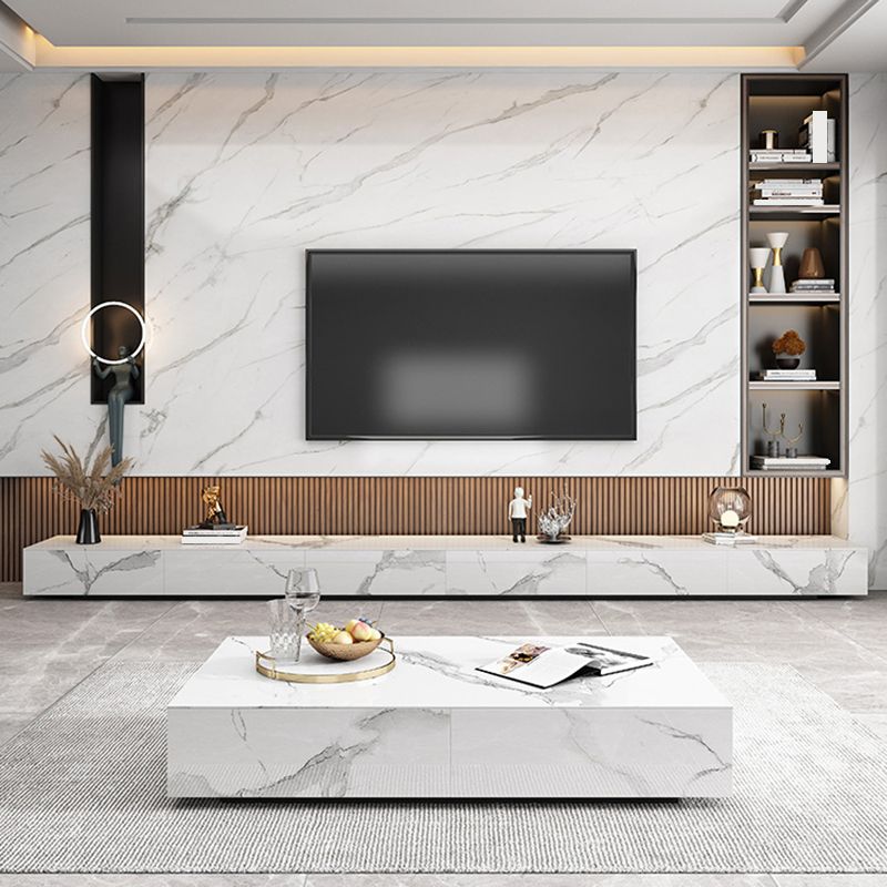 Contemporary Style Stone TV Stand Enclosed Storage TV Cabinet with Drawers Clearhalo 'furn' 'furn_tv_stands_entertainment_centers' 'Furniture' 'Living Room Furniture' 'TV Stands & Entertainment Centers' 'TV Stands & Media Storage Furniture' 'tv_stands_entertainment_centers' 1200x1200_ccc22560-2f00-4ead-8a0d-e5c6b985db15