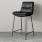 Scandinavian Metal Barstool Faux Leather Counter Stool With Iron 4 Legs