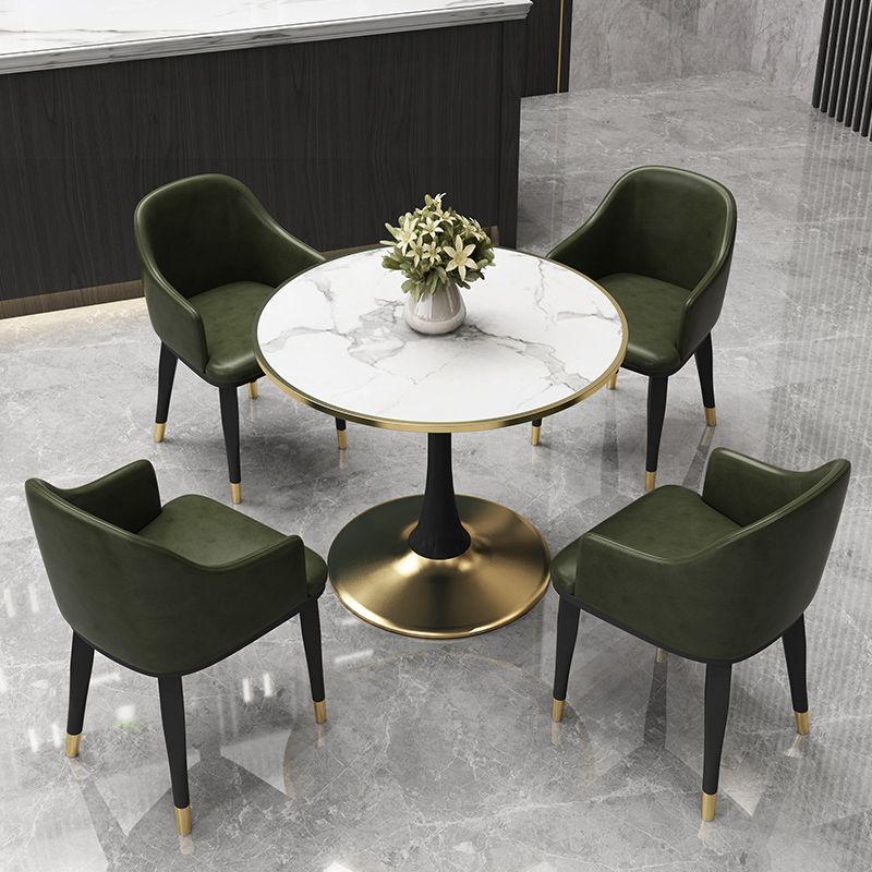 31.5-inch Metal Contemporary Dining Table Round Table for Kitchen and Dining Room Clearhalo ' dining_table' 'Dining Tables & Seating' 'Dining Tables' 'furn' 'furn_dining_table' 'Furniture' 'furniture_dining_table' 'Kitchen & Dining Furniture' 'kitchen&dining_furn' 'kitchen' 'kitchen_dining_table' 1200x1200_ccc36842-5992-4911-9b8a-1d278655edb9