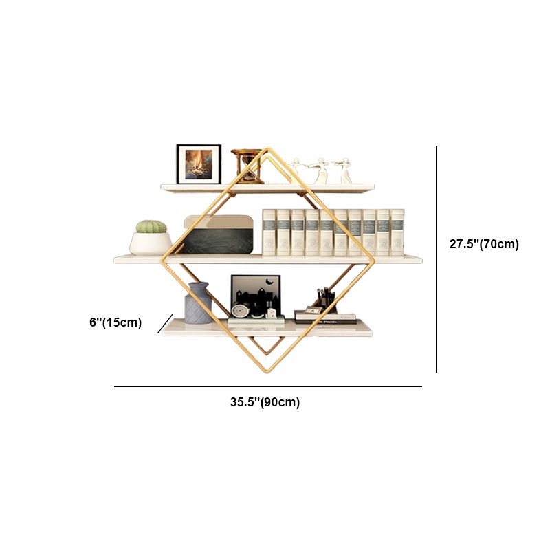 Libreria aperta libreria leggera in metallo di lusso in metallo a 3 livelli