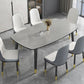 Minimalist Kitchen Sintered Stone Top Dining Table Rectangle Shape Dining Table with 4 Legs Base Clearhalo ' dining_table' 'Dining Tables & Seating' 'Dining Tables' 'Furniture' 'furniture_dining_table' 'Kitchen & Dining Furniture' 'kitchen&dining_furn' 'kitchen' 'kitchen_dining_table' 1200x1200_ccc77dd0-6900-481e-bcc2-b96f1e854d4f